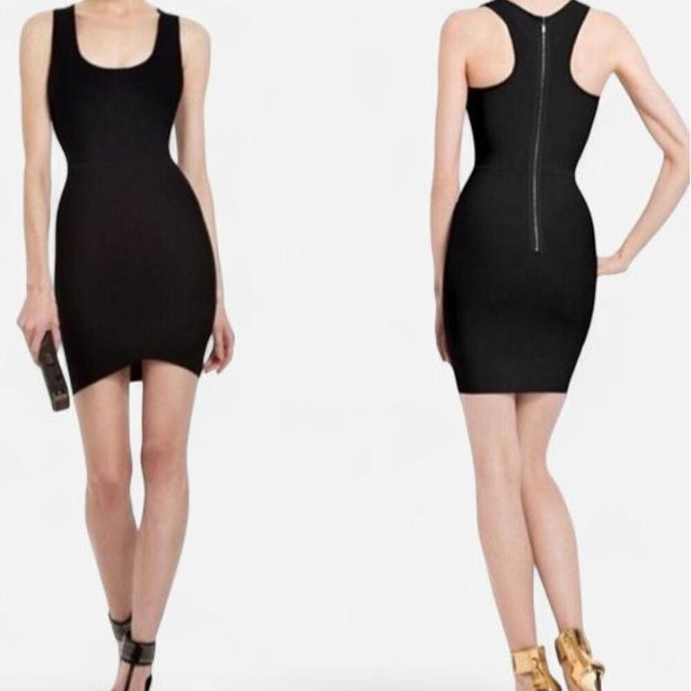 BCBGMAXAZRIA Gisela Black Bodycon Bandage Dress XXS